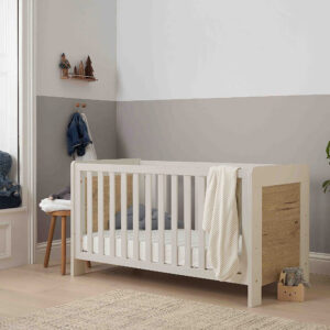 Tutti Bambini Alba Mini Cot Bed - White Sand/Distressed Oak