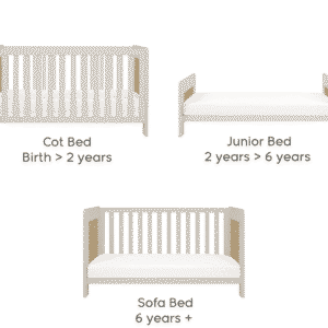 Tutti bambini alba mini cot bed white sand distressed oak