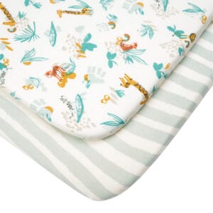 Tutti Bambini Bedside Crib Fitted Sheets 2pk - Run Wild