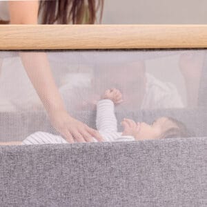 Tutti bambini cozee air bedside crib oak charcoal (2)