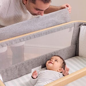 Tutti bambini cozee air bedside crib oak charcoal (8)