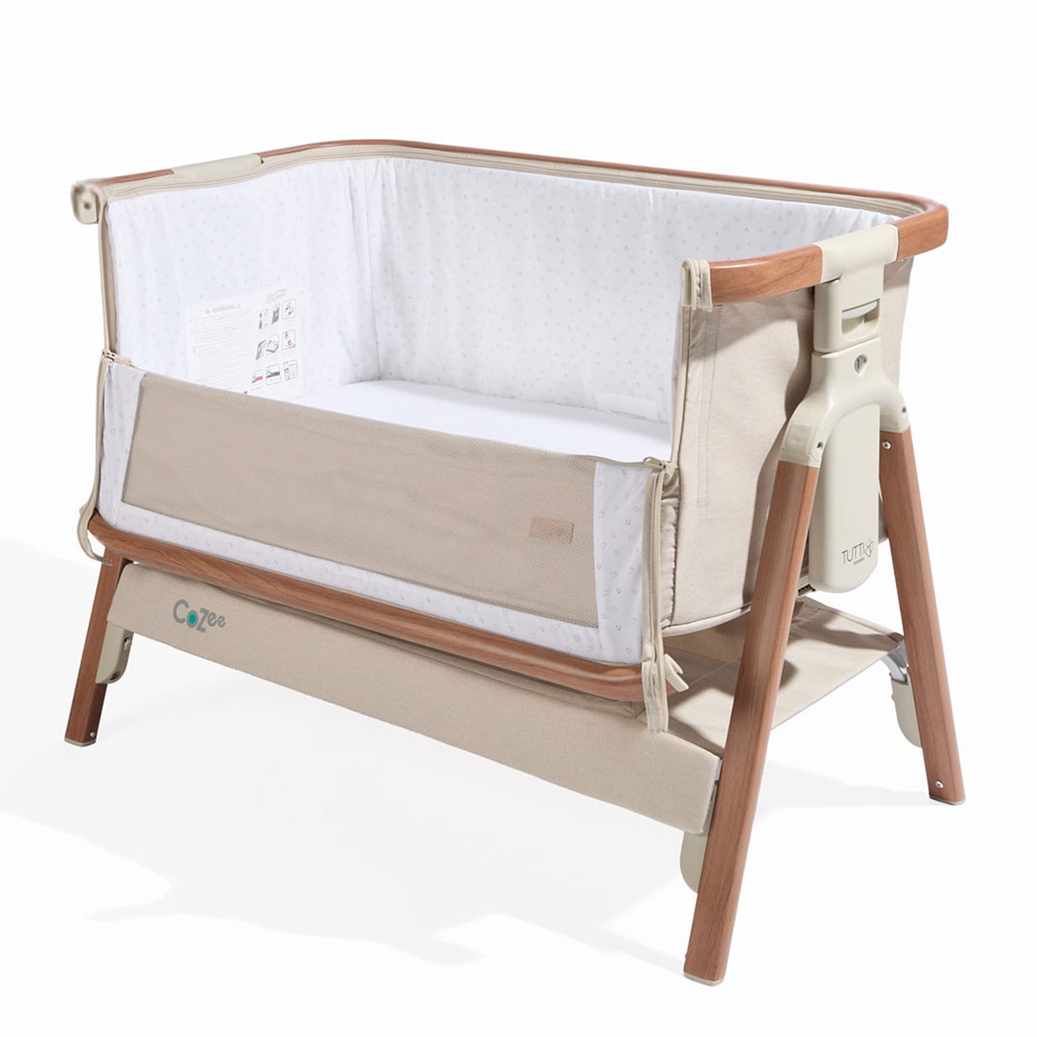 Tutti bambini cozee bedside crib scandinavian walnut ecru (16)