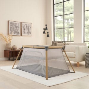 Tutti bambini cozee go 3 in 1 bassinet, travel cot & playpen oak charcoal (28)