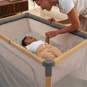 Tutti bambini cozee go 3 in 1 bassinet, travel cot & playpen oak charcoal (37)