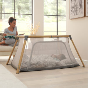 Tutti Bambini CoZee Go 3-in-1 Bassinet, Travel Cot & Playpen - Oak/Charcoal