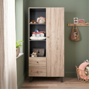 Tutti Bambini Como Wardrobe - Distressed Oak/Slate Grey