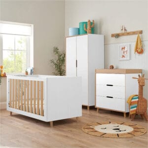 Tutti Bambini Fika 3 Piece Room Set - White/Light Oak