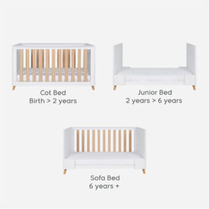 Tutti bambini fika cot bed white light oak (2) 1