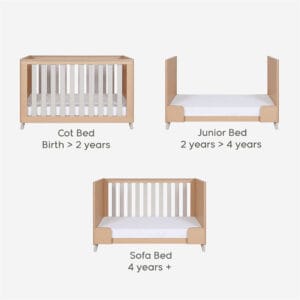 Tutti bambini fika mini 2 piece room set light oak white sand