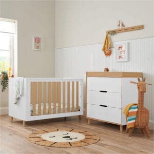 Tutti Bambini Fika Mini 2 Piece Room Set - White/Light Oak