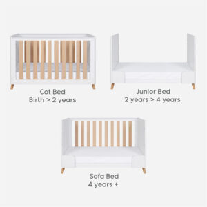 Tutti bambini fika mini cot bed white light oak (3) 1