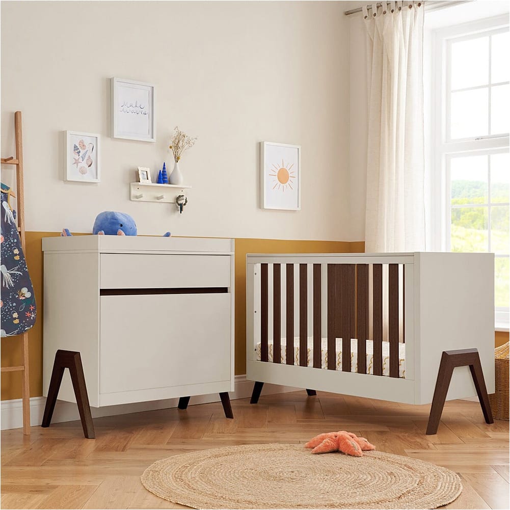 Tutti Bambini Fuori Mini 2 Piece Room Set - White Sand/Warm Walnut