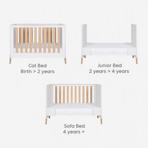 Tutti bambini fuori mini cot bed white light oak (2) 1