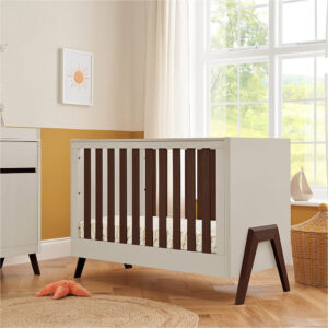 Tutti Bambini Fuori Mini Cot Bed - Warm Walnut/White Sand