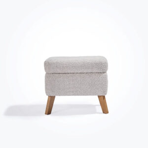 Tutti bambini harper wingback rocking chair & foot stool teddy cloud grey