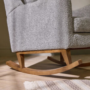 Tutti bambini harper wingback rocking chair & foot stool teddy cloud grey (8)