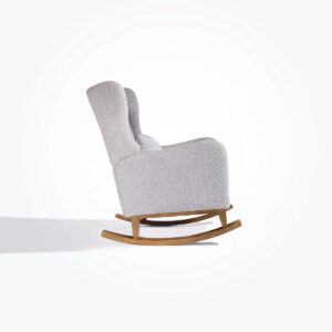 Tutti bambini harper wingback rocking chair & foot stool teddy cloud grey (9)