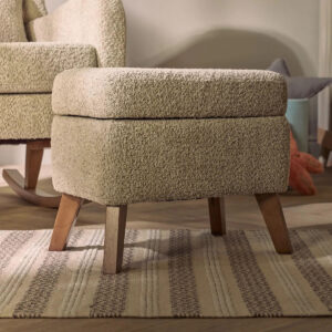 Tutti bambini harper wingback rocking chair & foot stool teddy mushroom (4)