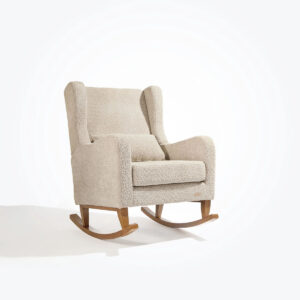 Tutti bambini harper wingback rocking chair & foot stool teddy mushroom (7)