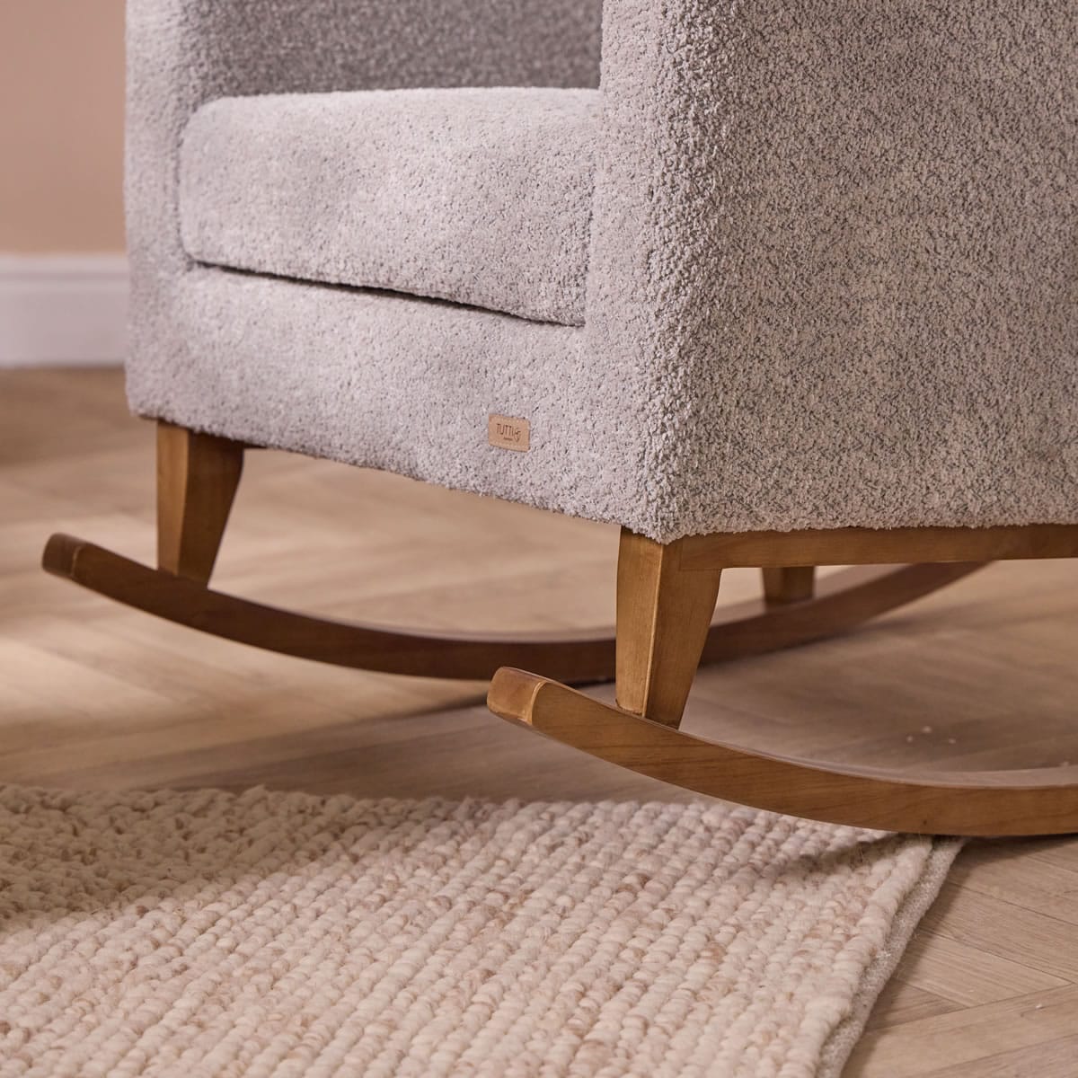 Tutti Bambini Harper Wingback Rocking Chair and Footstool Cloud Grey (1)