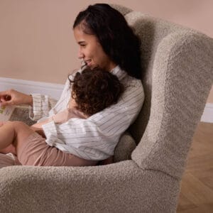 Tutti Bambini Harper Wingback Rocking Chair and Footstool Mushroom (10)