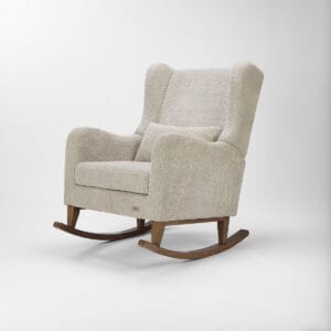 Tutti Bambini Harper Wingback Rocking Chair and Footstool Mushroom (3)