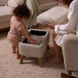 Tutti Bambini Harper Wingback Rocking Chair and Footstool Mushroom (8)