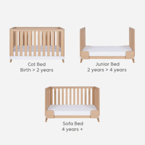 Tutti bambini hygge mini cot bed in white and light oak (4)