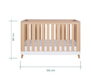 Tutti bambini hygge mini cot bed in white and light oak (6)