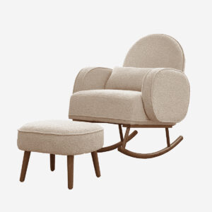Tutti Bambini Micah Rocking Chair and Footstool - Bouclé Biscuit