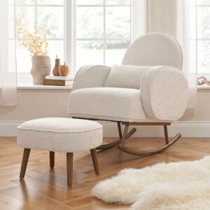 Tutti Bambini Micah Rocking Chair and Footstool - Bouclé Fresh Cream