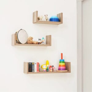 Tutti Bambini Modena Set of Three U-Shaped Wall Shelves - Oak