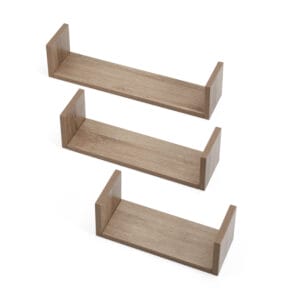 Tutti bambini modena set of three u shaped wall shelves oak (3)
