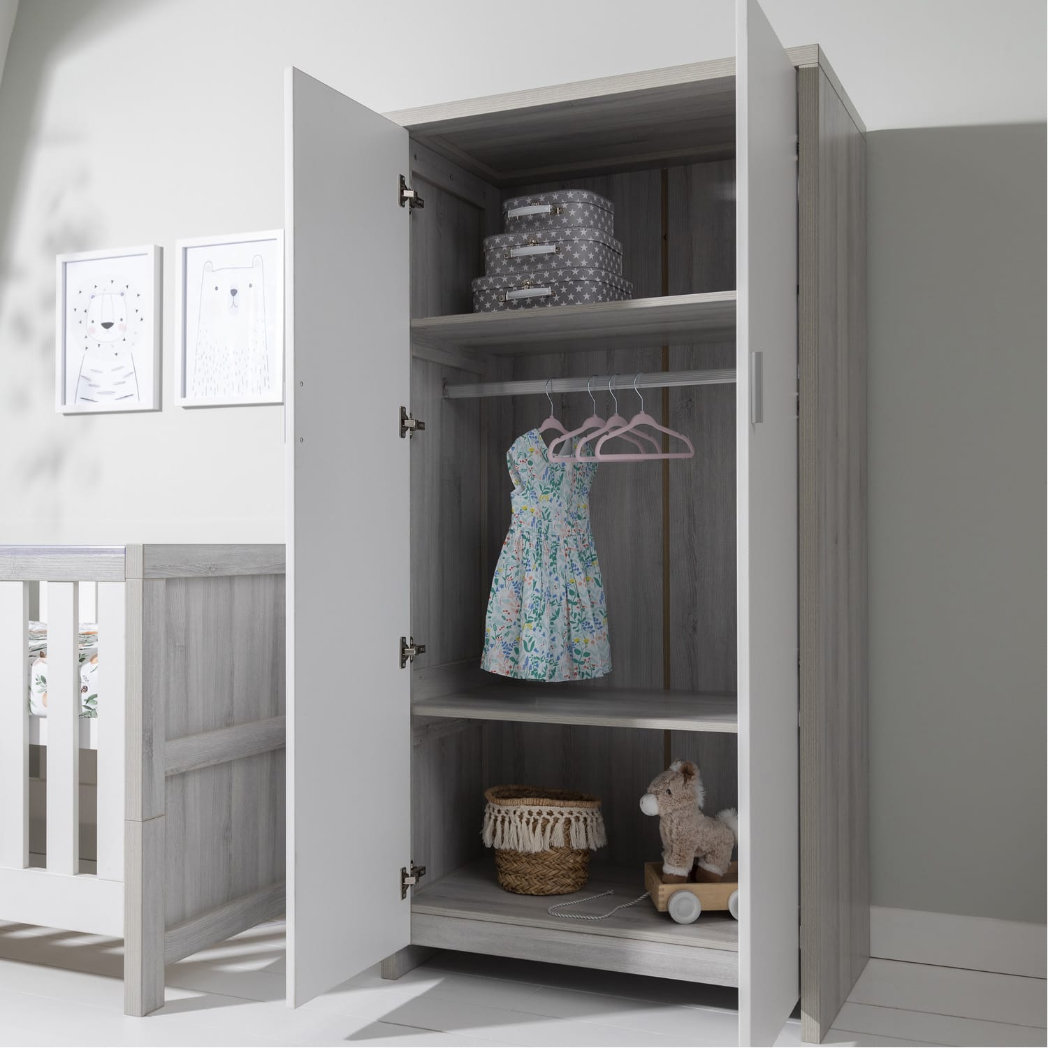 Tutti bambini modena wardrobe grey ash and white (5)