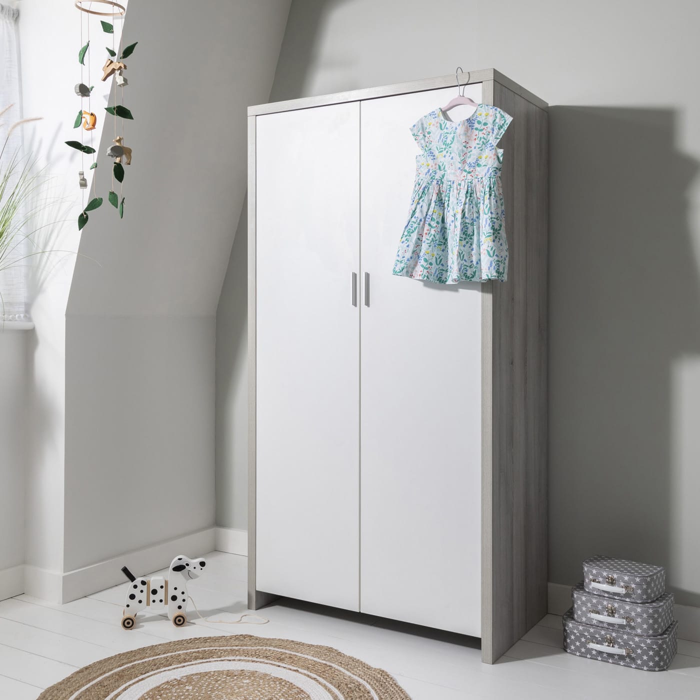 Tutti Bambini Modena Wardrobe - Grey Ash/White