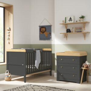 Tutti Bambini Rio 2 Piece Room Set - Slate Grey/Honey Oak