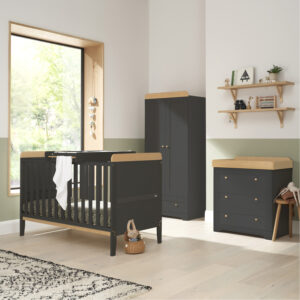 Tutti Bambini Rio 3 Piece Room Set - Slate Grey/Honey Oak