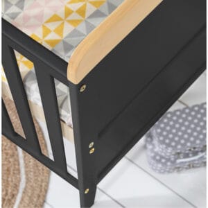 Tutti bambini rio cot bed with cot top changer & mattress slate grey honey oak (7)