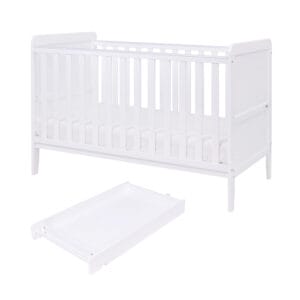 Tutti bambini rio cot bed with cot top changer & mattress white (10)