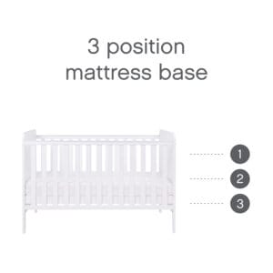 Tutti bambini rio cot bed with cot top changer & mattress white (5)