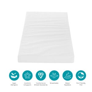 Tutti bambini rio cot bed with cot top changer & mattress white (6)