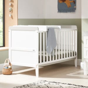 Tutti bambini rio cot bed with cot top changer & mattress white dove grey (2)