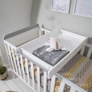 Tutti bambini rio cot bed with cot top changer & mattress white dove grey (3)