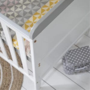Tutti bambini rio cot bed with cot top changer & mattress white dove grey (8)
