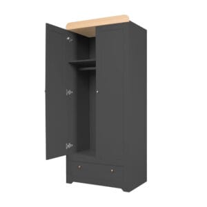 Tutti bambini rio wardrobe slate grey honey oak (4)