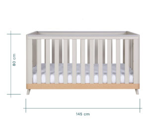 Hygge cot bed light oak white sand 8
