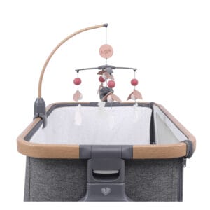 CoZee 2 in 1 Crib & Cot Mobile Oak & Charcoal