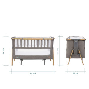 Tutti Bambini CoZee XL Bedside Crib & Cot Oak Charcoal