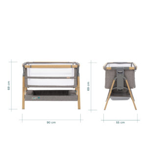 Tutti Bambini CoZee XL Bedside Crib & Cot Oak Charcoal (4)