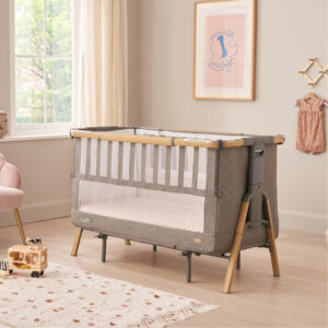 Tutti Bambini CoZee XL Bedside Crib & Cot Oak Charcoal (5)